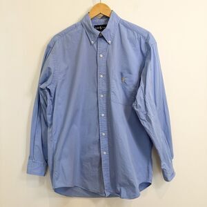 Polo Ralph Lauren Shirt Mens Medium Blue Yellow Blake Long Sleeve Button Down